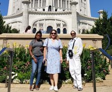 MENA Languages Welcomes Fulbright Teaching Assistant Fatima AlhammadiCharlene Mitchell and Dean Randolph